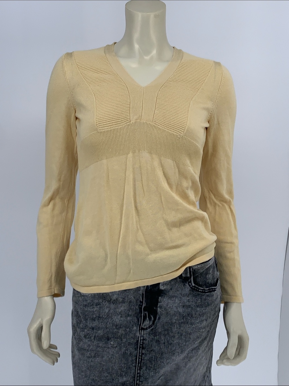 VINTAGE Y2K AXCESS PALE YELLOW EMPIRE WAIST TOP